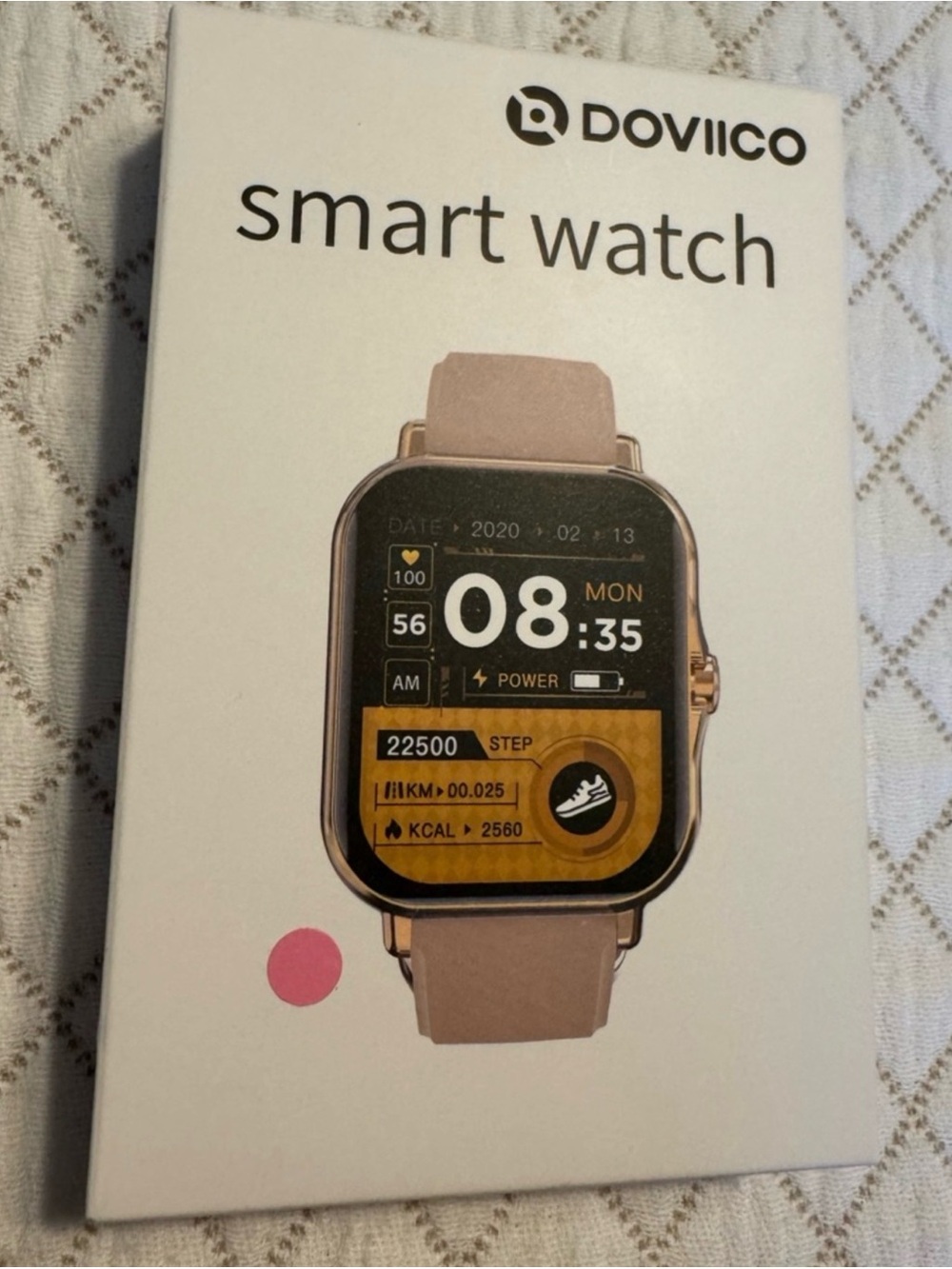 Doviico Pink Band Smart Watch/ Fitness Tracker/Heart Rate
Monitor/...